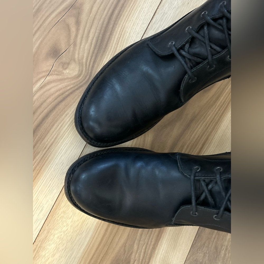 *RARE* Vintage Frye Black Leather Lace-Up Boots Size 9-10 - Picture 4 of 16